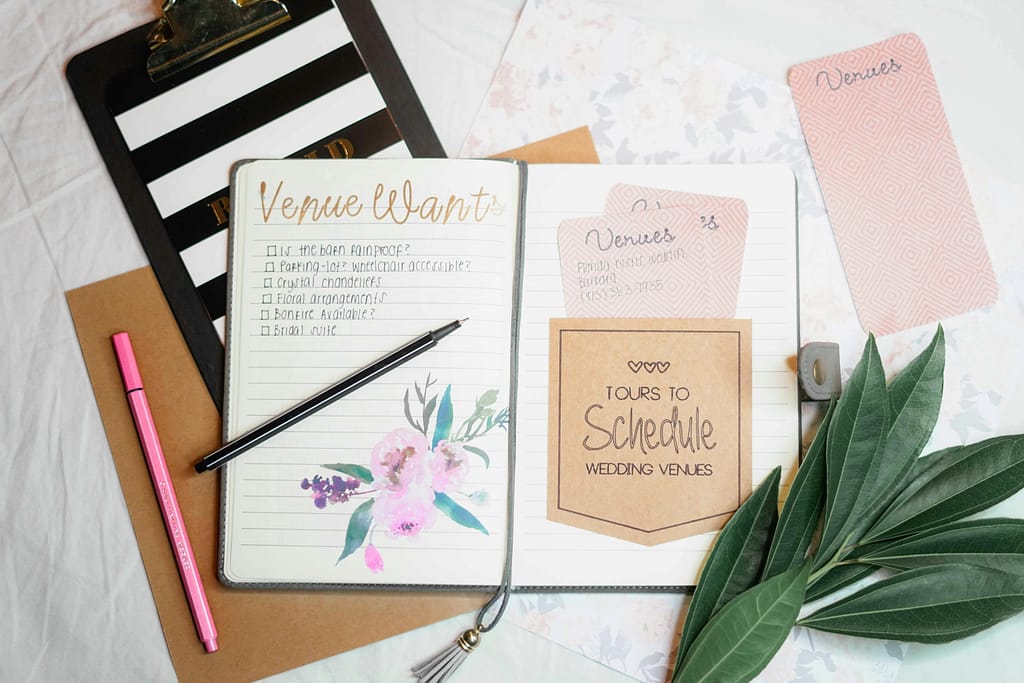 Personalized Wedding Timeline Generator 2025 1 Flat Lay of Wedding Planning Journal - Wedding Timeline Generator