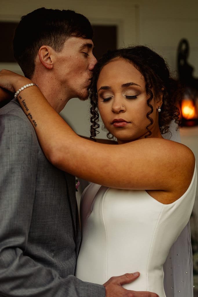 First Look Wedding Photos: The Real Pros and Cons 1 Bride and Groom during professional First Look Wedding Photos before the ceremony. Shot by Lake Charles Photographer Dalton Barron of The Faded Lens